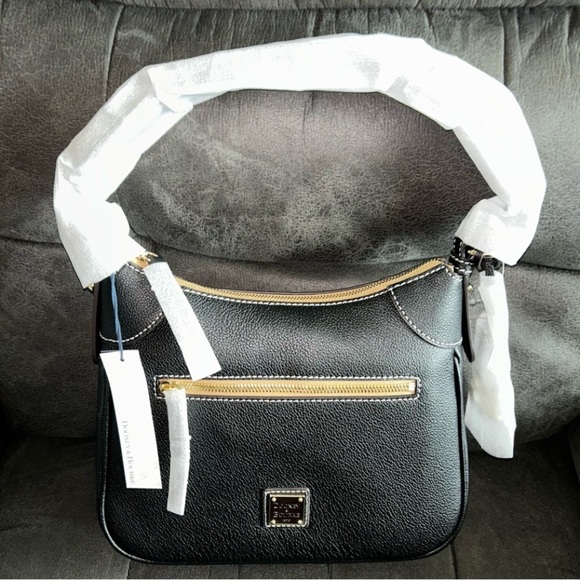 Dooney & Bourke Black Shoulder Bag with Gold Accents - Picture 5 of 8